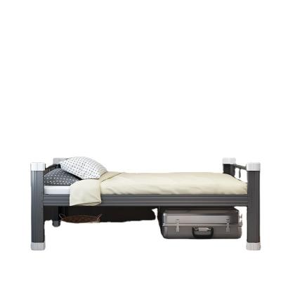 China Adjustable Single Bed 1500mm Wide Staff Dormitory (Hight) Steel Deck Bed For Adults And Students Single Layer Steel Bed for sale