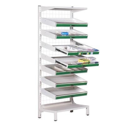 China Original Double Sided Shelves Medicine Rack Organizer for Retail Store for sale