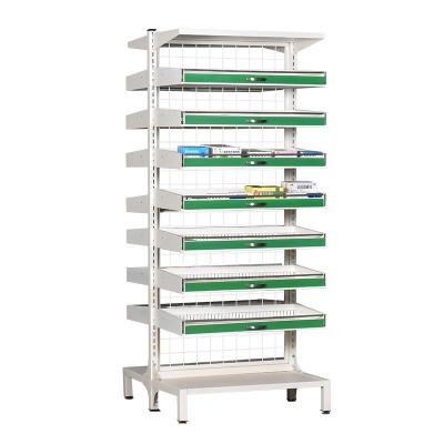 China Morden Double Sided Style Ball Herbal Shelf For Medicine Hospitals Storages Medicinal Rack for sale