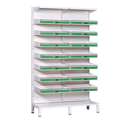 China Factory Price Double Sided Storage Rack Roll Cabinet Medicine Shelves For Pharmacy for sale