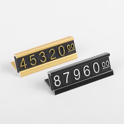 China Customizable MINI ABS Plastic Jewelry Price Cube Tags Metal Digital Price Display Tag Holder for sale