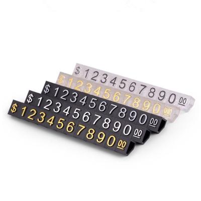 China ABS Plastic New Product Store Display Price Tag Digital Jewelry Price Retail Display Strips for sale