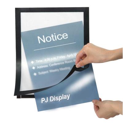 China Magnetic Poster Display 8x11.5 Sign Indoor Advertising Holder, Self Adhesive Double Sided Window Views, Durable PVC And Strong Magnetic Sticker Display View for sale