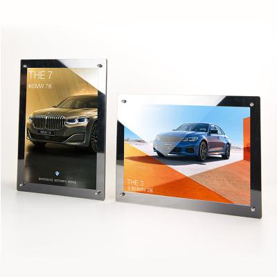 China Wholesale indoor advertising poster display customized display stand portrait AD picture frames plastic acrylic china company for sale