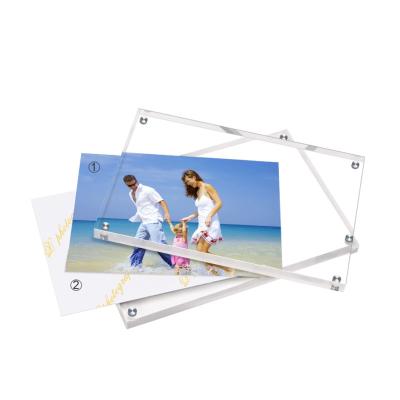 China Indoor Advertising Poster Show Customized Double Sides Promotions Crystal Acrylic Magnetic Picture Photo Frame for sale