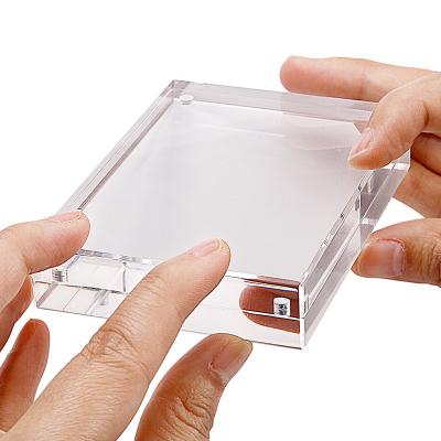 China Wholesale Custom Double Sided Clear Acrylic Magnetic Photo Frame Block Picture Holder for sale