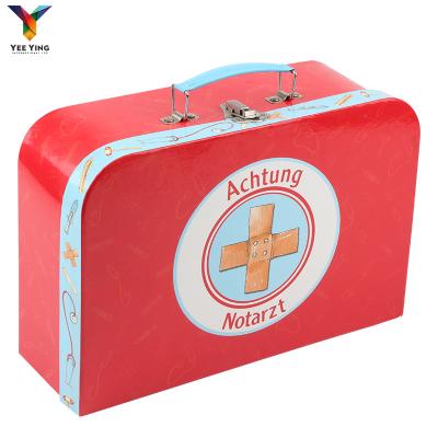 China SEDEX and FAMA Handmade Maker Doctor Set Playing Toys Cardboard Medical Rubber Suitcase with Plastic Handle for sale