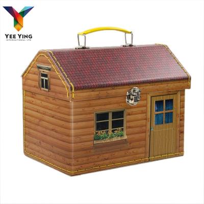 China Handmade The Shape Of The House Was Modeled With Windows And Doors Paper House Cardboard Suitcase for sale