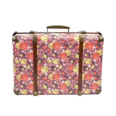 China Handmade Box Floral Wedding Packing Cardboard Suitcase Wedding Memory Suitcase Keepsake Box Decorative Paper Cardboard for sale