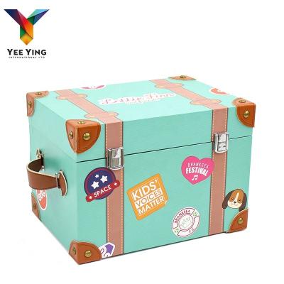 China Recycled Materials Cardboard Storage Paper Gift For Kids Suitcase Vintage Cardboard Luxury Decorative Suitcase for sale