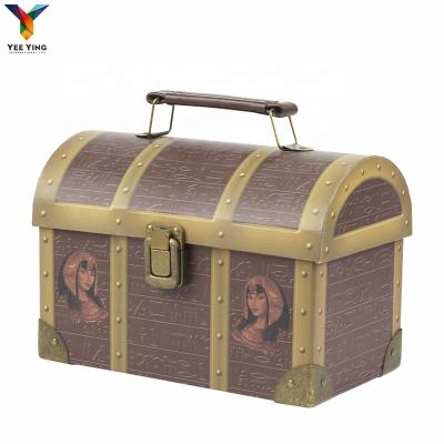 China Handmade Environmental Decorative Baby Gift Box Cardboard Suitcase Storage Box With Handle Paper Suitcase for sale