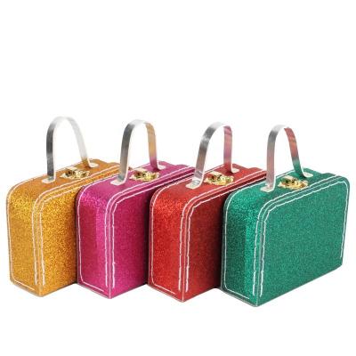 China Shan Shan Gift Box Cardboard Doll Carrying Case Handmade Glowing Christmas Suitcase Gift Box With Handle for sale