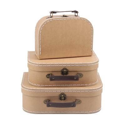 China Feature Luxury Paper Packing Suitcase Wedding Memory Suitcase Handmade Keepsake Box Luxury Suitcase for sale