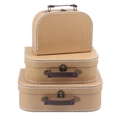 China Paper Suitcase Handmade Paper Suitcase Packing Feature Paper Suitcase Square Baby Gift Cardboard Box Set for sale