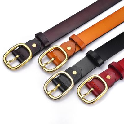 China The new hot sale cowhide women's belt simple genuine leather women's pure leather belt for sale