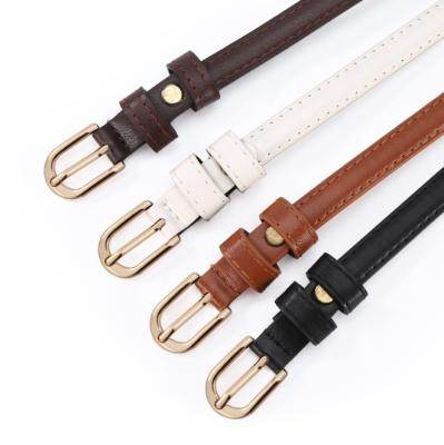 China New fashion belt women's factory direct sales cowhide all-match decorative belt jeans slim belt for student for sale