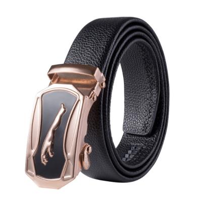 China Popular Wholesale Cheap Men's Crocodile Pattern Hemming Ultra Belt Automatic Buckle Youth Business PU Fiber Casual Middle-aged Belt for sale