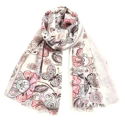 China New European and American silk cotton and canvas scarf women's butterfly cashew style ethnic geometric ethnic shawl for sale