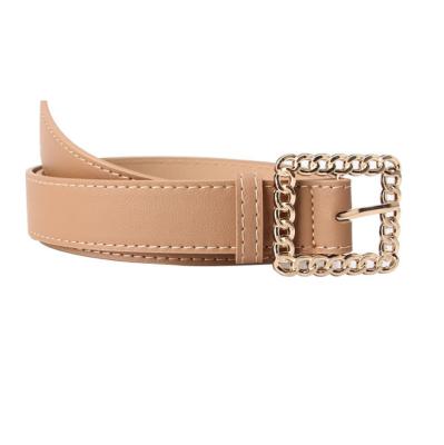 China Popular Women's Fashion Soft Buckle Belt Hollow Square Decorative Student's Fashionable Belt for sale