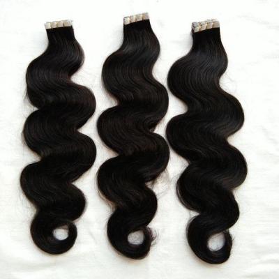 China Hot Selling Virgin Body Wave Raw Tape Ins Natural Cuticle Aligned Tape Remy Hair 100% Color Body Wave Hair Extensions for sale