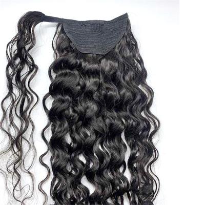 China Water Wave Factory Provide Straight Kinky Curly Hair Wrap Around Ponytail for sale