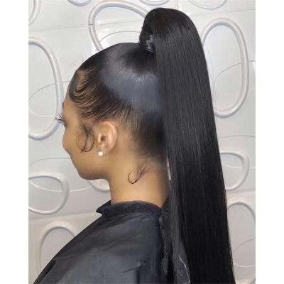 China Skillful Maker Soft Smooth Healthy Straight Wrap Around Ponytail for sale