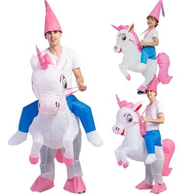 China Popular Inflatable Costume Toy Holiday Party Cartoon Unicorn Inflatable Animal Costume For Adults 10001 for sale