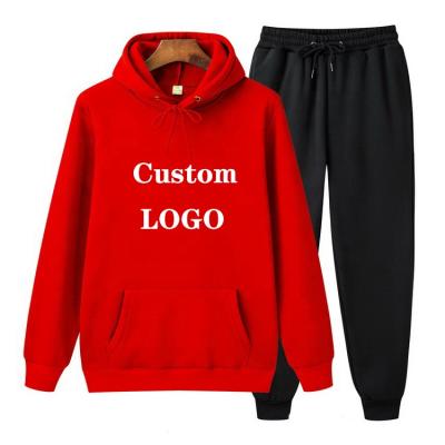 China OEM Breathable Custom Heavy Cotton Pullover Hoodie Logo Mens Track Suit Sets Sportswear 2 Pieces Tracker Set Mens for sale