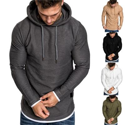 China Wholesale Custom QUICK DRY Long Sleeve Mens T-Shirts White Oversized Hooded Tops In White 100% Cotton for sale