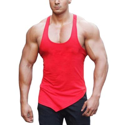 China QUICK DRY Custom Fitness Tank Top Gym Solid Color Shirt Cotton White Muscle Vest Bodybuilding Stringer Tanktop for sale