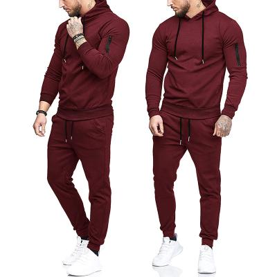 China Men's Breathable Tracksuit Hooded Athletic Casual Running Jogging Sweatsuits Sports Suit 2 Piece Sets for sale