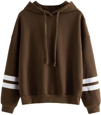 China Wholesale Custom Sweatshirt Anti-pilling Fleece Drop Shoulder Striped Women's Fashion Hoodies and Sweatshirts for sale