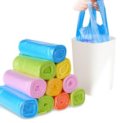 China Disposable Wholesale HDPE Kitchen Star Sealed Garbage Bag Biodegradable Disposable Plastic Trash Bags in Roll for sale