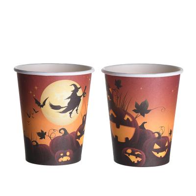 China Bio-degradable Factory Selling High Quality Customized Disposable Beverage Paper Cup Halloween Party Bamboo Fiber Paper Cup for sale