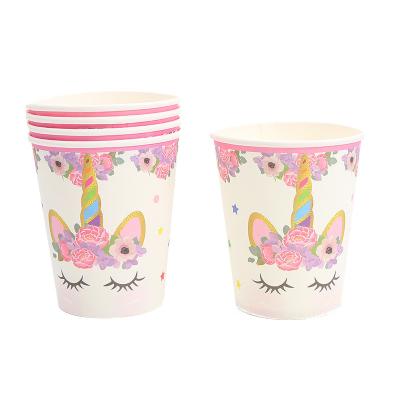 China Bio-degradable 7oz 8oz Disposable Food Grade Biodegradable Double Wall Paper Cup Craft Custom Party Paper Cups  For Cold Hot Drink for sale