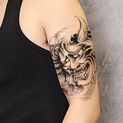 China Temporary 2022 Custom Black Waterproof Temporary Eco-friendly Tattoo Sticker Skull Guan Gong Carp Tattoo Stickers For Men Women for sale