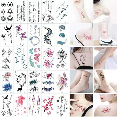 China Temporary Customized Waterproof Sweat Female Colorful Temporary Rose Flower Butterfly Tattoo Sticker 3D Butterfly Tattoo Sticker for sale