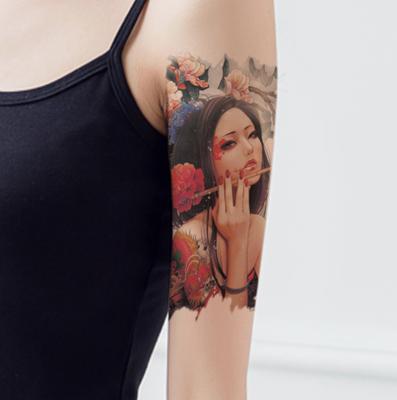 China Temporary Temporary Waterproof Color Large Flower Arm Tattoo Stickers Beauty Totem Skull European And American Half Arm Tattoo Stickers for sale