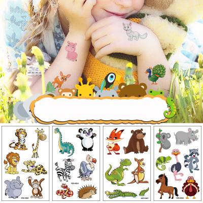 China Temporary 2022 New Custom Tattoo Sticker Water Proof Simulation Cute Cartoon Of Animal Temporary 3D Tattoo Stickers For Children for sale