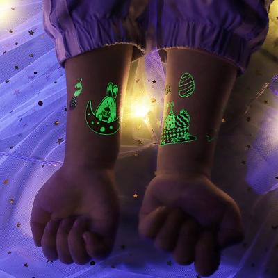 China Temporary Custom Children'S Waterproof Cute Cartoon Glow In The Dark Temporary Body Sticker Tattoo Luminous Tattoo Stickers Kids for sale