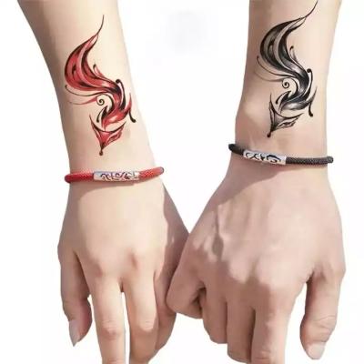 China Temporary High Quality Waterproof Red Black Fox Tattoo Temporary Body Arm Art Temporary Body Art Tattoo Stickers Women Men for sale