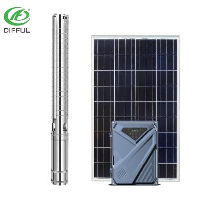 China 304 S/S Solar Powered Motor Shaft Submersible For Irrigation Deep Well AC Water Pumps for sale