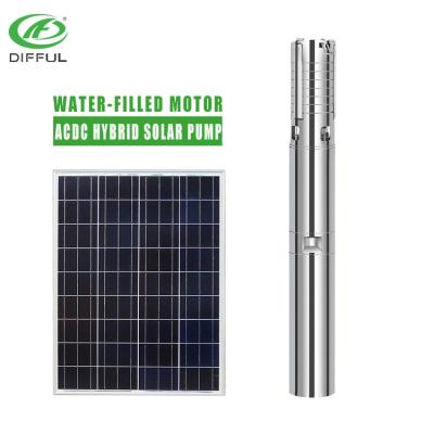 China Family Homes Motor Solar Powered Water Filled Submersible Deep Well Water Pump Manufacturer for sale