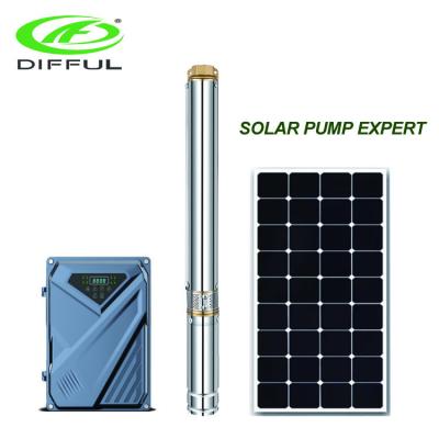 China 304 S/S Water Spindle Motor Solar Pump Solar Pump ACDC Brushless Submersible Solar Pumps 3 Inch Solar Water Pump for sale