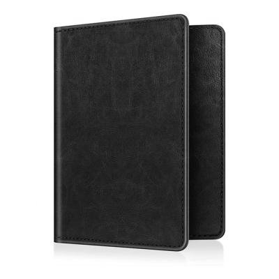 China Fashion Passport Holder Travel Wallet RFID Blocking PU Card Case Leather Cover, Black for sale