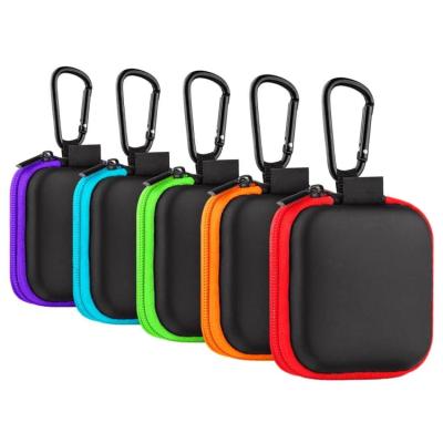 China Portable Small Shockproof and Durable Earbud Carry Case Storage Bag with Carabiner Clip for Earphone Earbuds SD Card Memory Card Camera Chips for sale