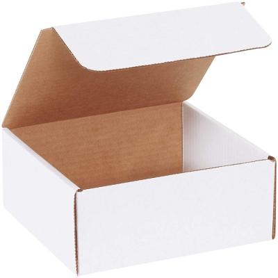 China Handmade Custom Printed Mailing Mailer Tab Locking Literature Mailer Box White E Groove Packaging Box Corrugated Cardboard for sale