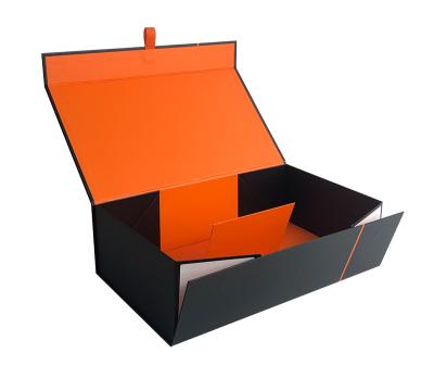 China Factory Ink Matte Black Luxury Foldable Hard Closure Custom Magnetic Paper Wine Box for sale