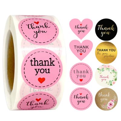 China Waterproof Thank You Stickers 1 Inch Rose Adhesive For Handmade Wedding Birthday Gifts Wrapping for sale