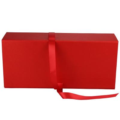 China Low MOQ Pure Recycled Custom Paper Pulp Cardboard Gift Boxes Gift Box Packaging Packaging With Magnetic And Ribbon for sale